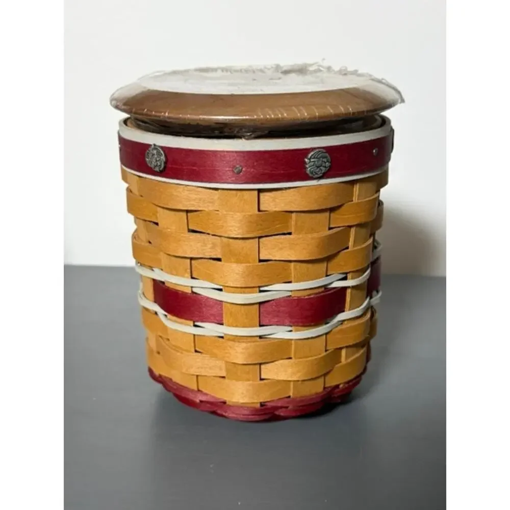 2010 Longaberger Rose Bowl Basket w/ Lid & Liner New